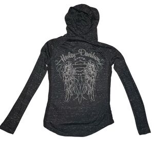 Angel wing Harley Davidson hoodie long sleeve